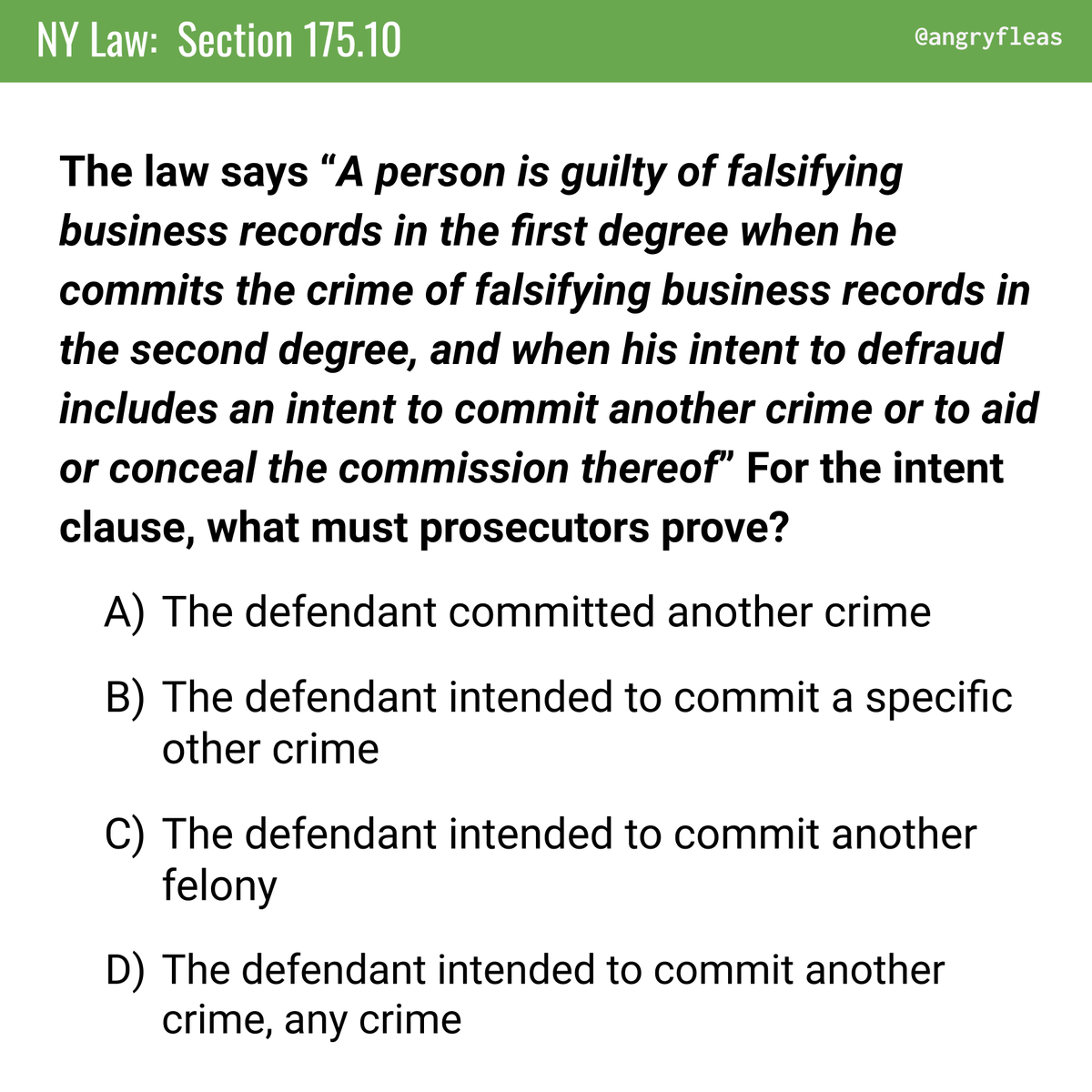 🟩 QUIZ: Understanding Trump's conviction under New York's records falsification law (175.10)