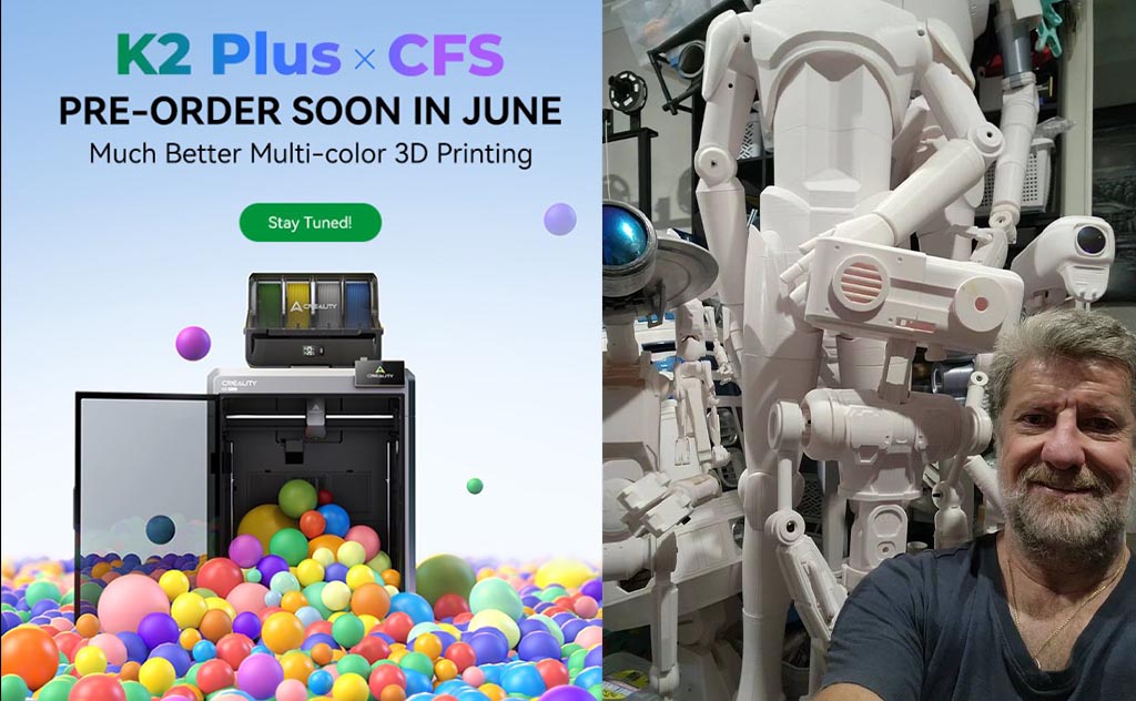 3d4everyone1966's tweet image. Cant wait to get this printer and start printing my Droids in COLOR with it, the huge 350 x 350 bed will make it so easy,  plus its enclosed and super fast  #CrealityK2Plus