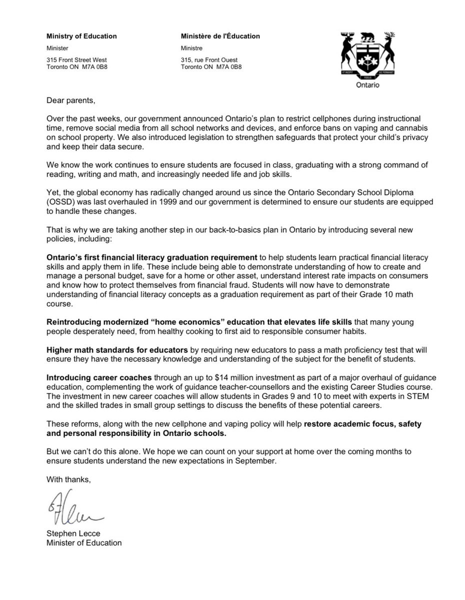 Stephen Lecce tweet media