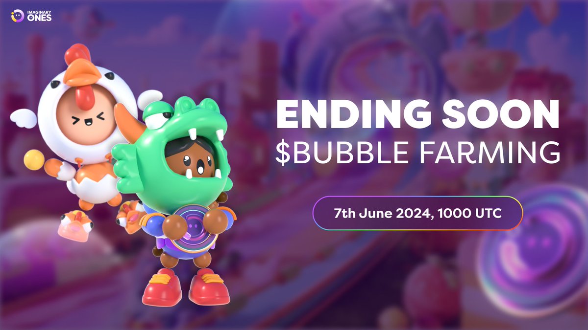🚨 ATTENTION ALL $BUBBLE FARMERS! 🫧🫧

$BUBBLE farming is coming to a close.

Mark your calendars: the final day is June 7th, 1000 AM (UTC).

For the full details and next steps, please visit our Discord: discord.com/channels/93110…