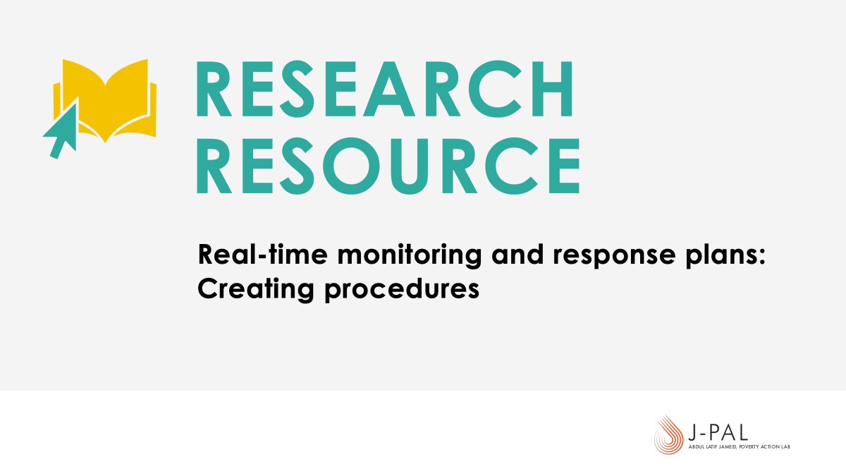 How can you prepare for the unexpected while studying a program or policy? 🤔 Our #ResearchResources outline how researchers and program staff can create systems to recognize changes 🔎 and adjust if a study deviates from original plans. povertyactionlab.org/resource/real-…