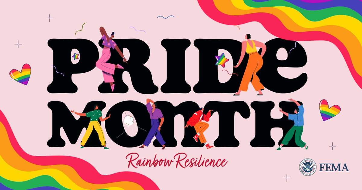 In June, we recognize #PrideMonth, honoring the LGBTQIA+ community and their vast contributions to our agency and our nation. We are committed to elevating programs and efforts to support the diverse members of this community.

Read more on our blog: fema.gov/blog/fema-cele…