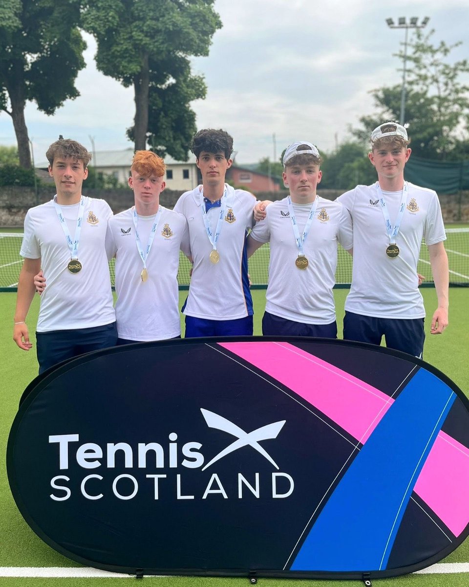 strath_sport's tweet photo. 🎾🏴󠁧󠁢󠁳󠁣󠁴󠁿🏆Double Scottish Schools Champions! 
Huge congratulations to Jed M, Thomas D, Oskar VD, Ben C &amp; Alex E for winning the Scottish Schools final today following the stellar success of our Girls team yesterday 🥳👏

Thank you to @tennisscotland for a fantastic tournament! 👏 https://t.co/NhBECw6eH5