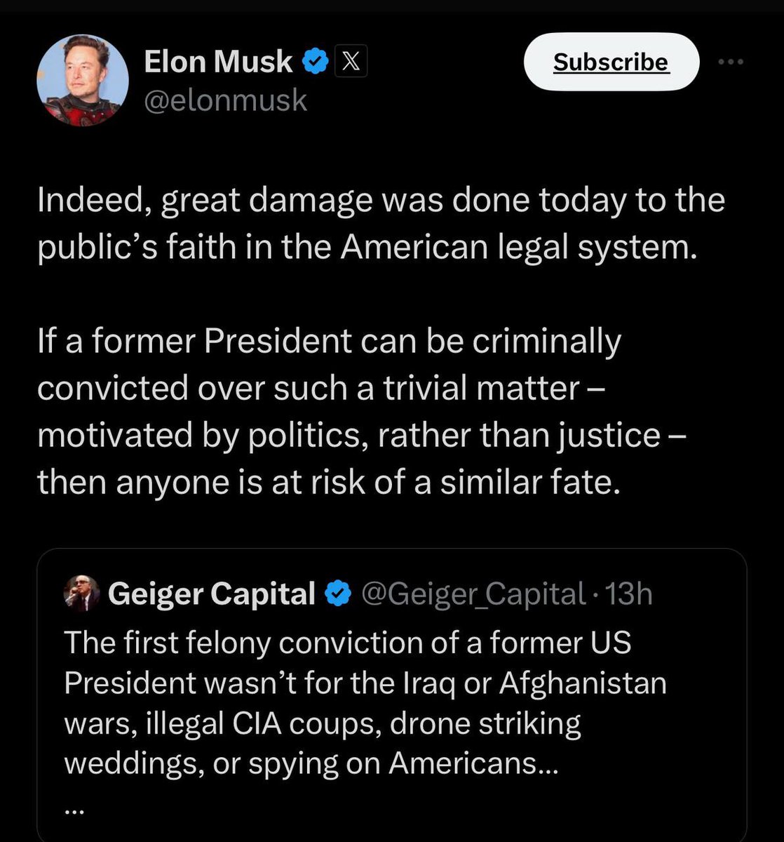 Thank you Elon‼️Very true. We are all at risk of being thrown in jail.