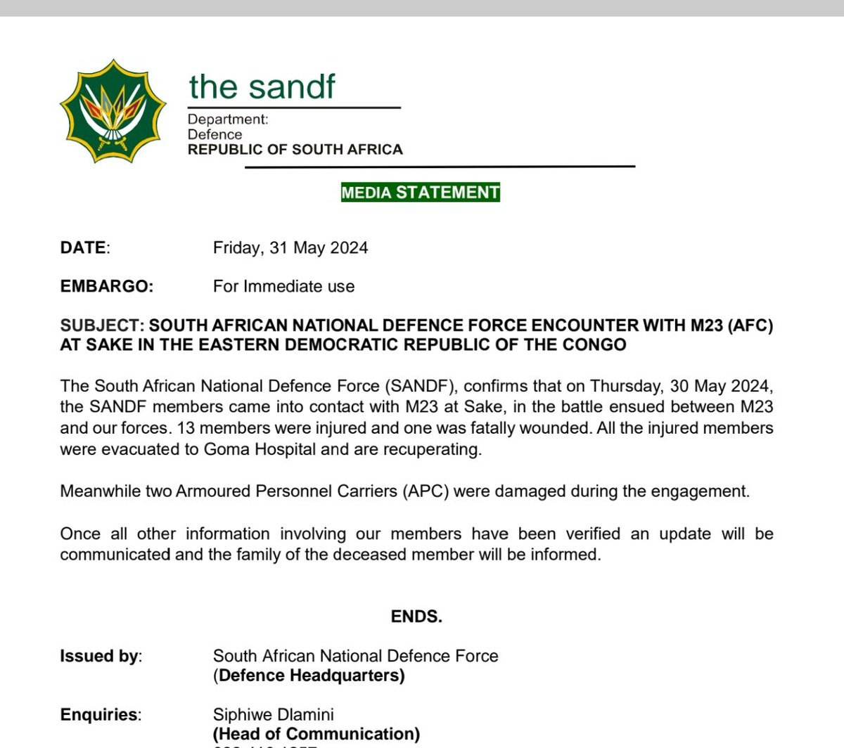 SA National Defence Force 🇿🇦 tweet media