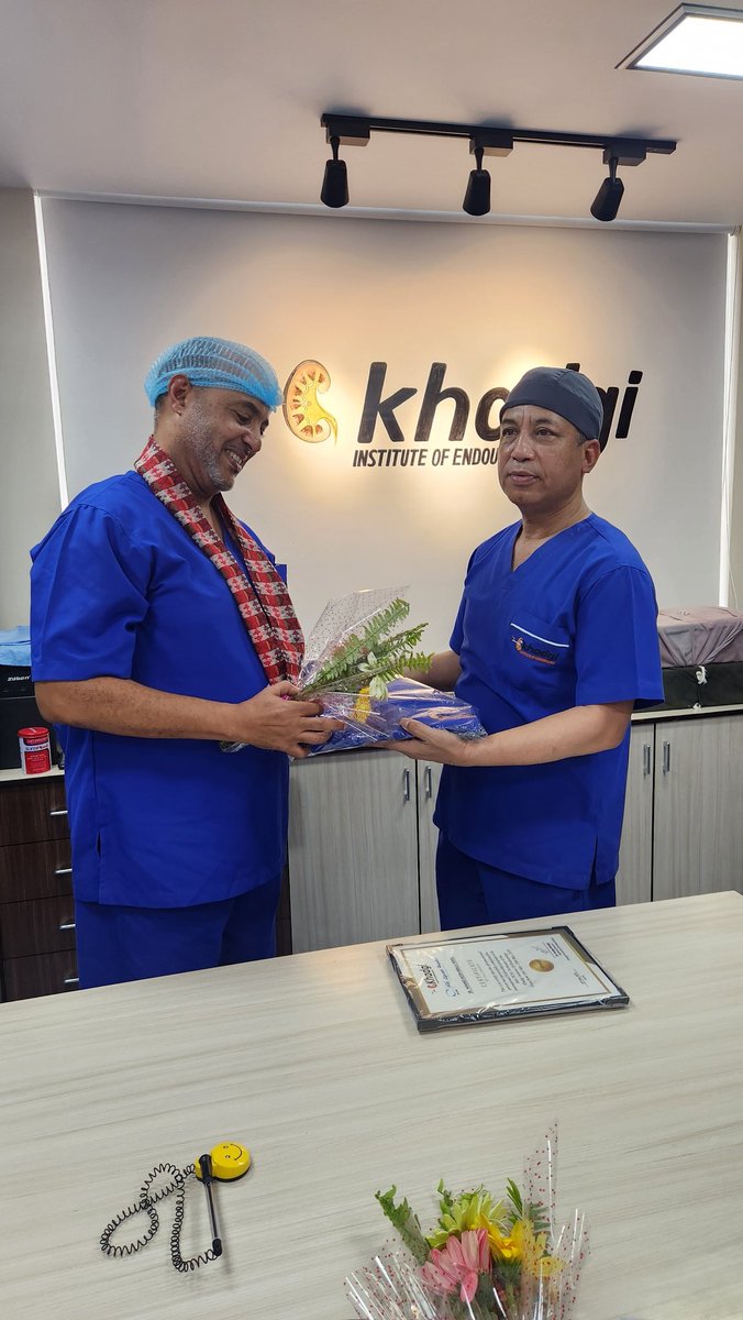 It was great time to have  senior consultant pediatric Urologist dr Naser A N S S Alanazi from Kuwait and Senior Consultant Urologist Dr Kassim Abdalla from Kenya at our Khadgi Institute of Endourology.