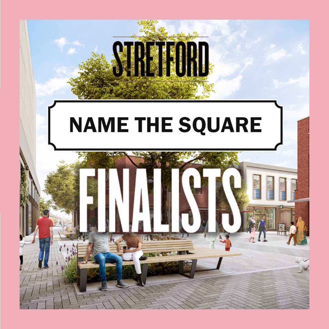 Stretford's 'Name the Square' Finalists ✍🏻🏆

The Stretford town centre team have been thrilled by all of the fantastic responses from the Stretford community over the past few weeks, and the final three entries for the 'Name the Square' competition have now been decided...
