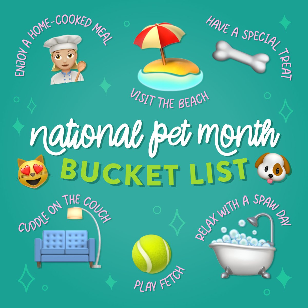 What’s on your pet’s 🐶😻 bucket list?
#bucketlist #nationalpetmonth