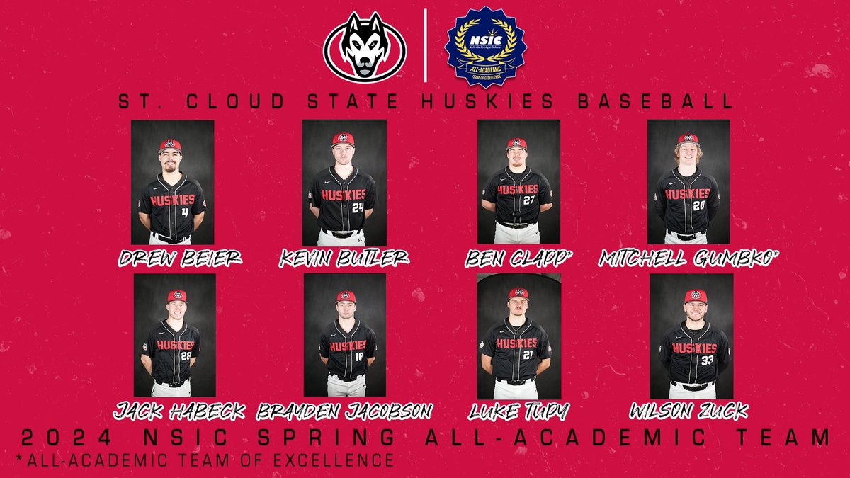 📚Our 2024 Spring NSIC All-Academic recipients‼️

#Huskyland ⚾️