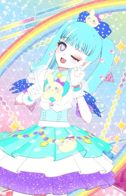 アイプリいいね、かわいいパラチャンまで遊んでたけど遊ぶ前にコーデチェンジ(前プレイコーデ引き継ぎ)→服に合わせて髪も目も変えられるのほんといいシステム 
