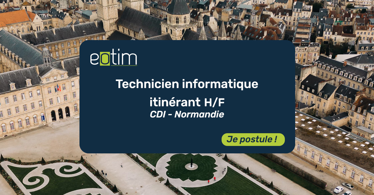 Eotim's tweet photo. #Onrecrute 
💼 Technicien·ne informatique itinérant·e
📍Normandie (full-remote avec déplacements à Caen, Alençon, Falaise) 
🩺 Pour une entreprise spécialisée dans la prestation de services informatiques pour les établissements de santé

L'annonce : https://t.co/DSxSMvk83w https://t.co/Omdz2FUE87