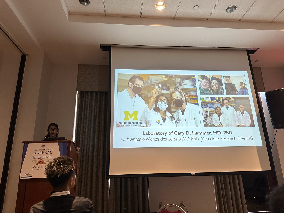 Rock star @dipika_rm presenting her work during tenure as MDPhD at @umichmedicine @UMRogelCancer  on epigenetic vulnerability in adrenal cancer at @A5_Adrenal  #IAM2024.  Go Dipika! Go Blue! Go UofM Adrenal!!