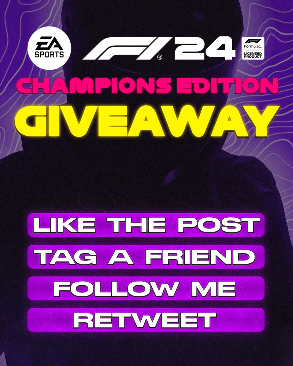 MrDaleJE (@mrdaleje) on Twitter photo 💰 F1 24 GIVEAWAY 💰
Get Your Hands On A FREE Copy Of F1 24 🔥
Like The Post 👍
Tag A Friend 🧑🦱
Retweet ♻️
Winner Drawn LIVE Saturday June 8th🔴
Massive thanks to <a href="/EASPORTSF1/">EA SPORTS F1</a> For Supporting This Giveaway! 🔥 💰 F1 24 GIVEAWAY 💰
Get Your Hands On A FREE Copy Of F1 24 🔥
Like The Post 👍
Tag A Friend 🧑🦱
Retweet ♻️
Winner Drawn LIVE Saturday June 8th🔴
Massive thanks to <a href="/EASPORTSF1/">EA SPORTS F1</a> For Supporting This Giveaway! 🔥