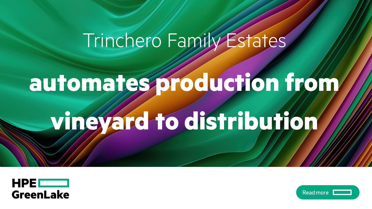 HPE_Compute's tweet image. Trinchero Family Estates depends on a full, data-driven process. They incorporate data from the edge to make informed business decisions and establish sustainability best practices. Learn how they worked with #HPECompute to simplify IT management. #AI hpe.to/6013eiL7d