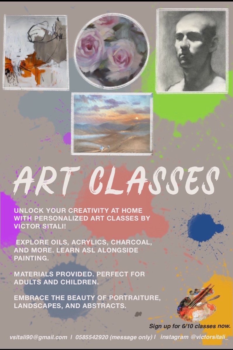 Join us for art classes and hone your painting skills with an experienced artists. We can communicate using ASL-sign language. Sign up now! #artclasses #mydubai #artworkshopdubai #dubai #zambia🇿🇲 #oilpainting #drawingclass #artdubai #artportrait.