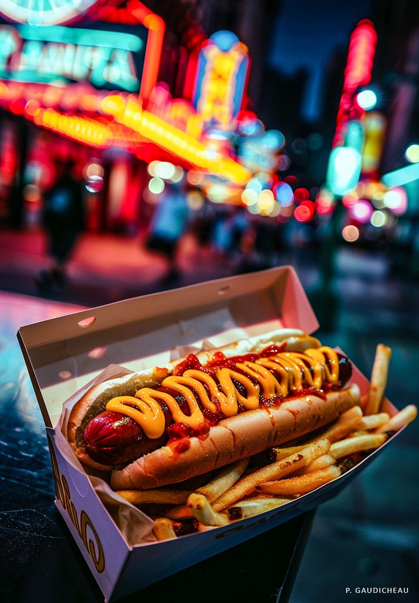 Neon Nights and Hot Dog Bites

#TokyoStreetFood #HotDogLovers #NeonNights #CityEats #FoodPhotography #TokyoVibes #UrbanFood #NightLife #StreetEats #Foodstagram #JapanFoodie #CulinaryJourney #FoodieLife #DeliciousEats #UrbanAdventures #MidJourneyV6 #AiGenerated #Ai