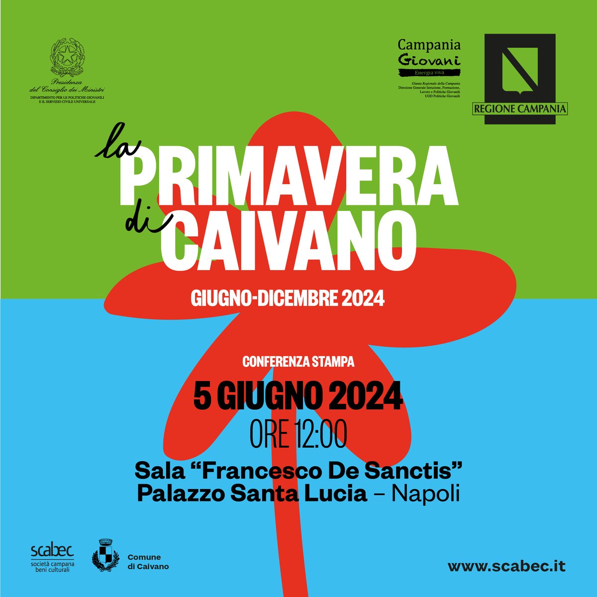 scabec (@scabecspa) on Twitter photo Mercoledì 5 giugno alle ore 12.00, presso la Sala De Sanctis, si terrà la presentazione alla stampa del progetto della <a href="/Reg_Campania/">Regione Campania</a> - Politiche Giovanili "I giovani costruiscono il futuro" e del programma "La Primavera di #Caivano" Mercoledì 5 giugno alle ore 12.00, presso la Sala De Sanctis, si terrà la presentazione alla stampa del progetto della <a href="/Reg_Campania/">Regione Campania</a> - Politiche Giovanili "I giovani costruiscono il futuro" e del programma "La Primavera di #Caivano"