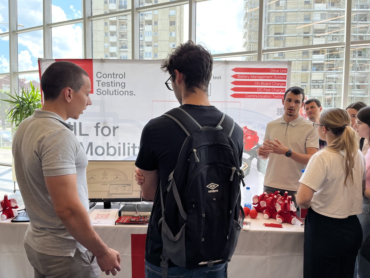 TyphoonHIL's tweet photo. We thank the Department for Automation, Geomatics, and Systems Management from @FTN_NS for inviting us to their Open Doors Day! Our team was happy to present what we do and our career opportunities to young engineers there. #PowerElectronics #HILTesting #PowerSystems #Automation https://t.co/HEMiBPBOJ4