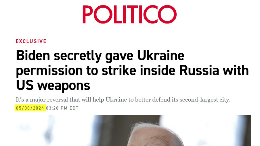 Biden 2022: 'We won't send long-range missiles to Ukraine because we don't want to start a war with Russia.' Biden 2023: 'We're sending long-range missiles to Ukraine.' Biden 2024: 'We're allowing Ukraine to use American long-range missiles to strike Russia.' What happened to