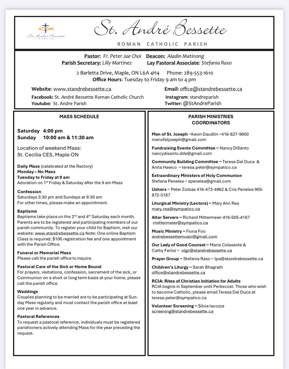 Keeping you informed: Week of June 1-7
<a href="/StCecilia_ycdsb/">St. Cecilia</a> 
<a href="/sra_ycdsb/">St. Raphael the Archangel C.E.S.</a> 
<a href="/WomenofthewordT/">Women of the Word To</a> 
<a href="/angelasaggese9/">Angela SAGGESE</a> 
<a href="/WigstonJennifer/">Jennifer Wigston 🙏🏼 📿 🛐 🇺🇦</a>