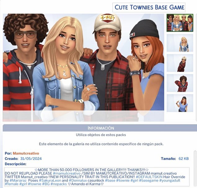 In the Gallery now🤗 Gallery ID Mamutcreativo✨I used Default Skin, One of these Sims has the new personality trait✨ @TheSims @LosSimsES @EA_Espana #TheSims #ShowUsYourSims