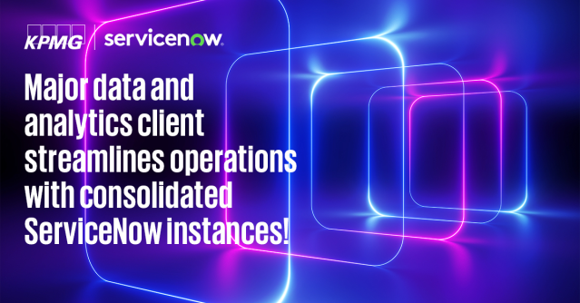 Congratulations to our client on a successful go-live on a unified #ServiceNow platform. #KPMG implemented a #backtobaseline approach, consolidating multiple ServiceNow instances to achieve streamlined processes and reduce technical debt. bit.ly/3R66pKg