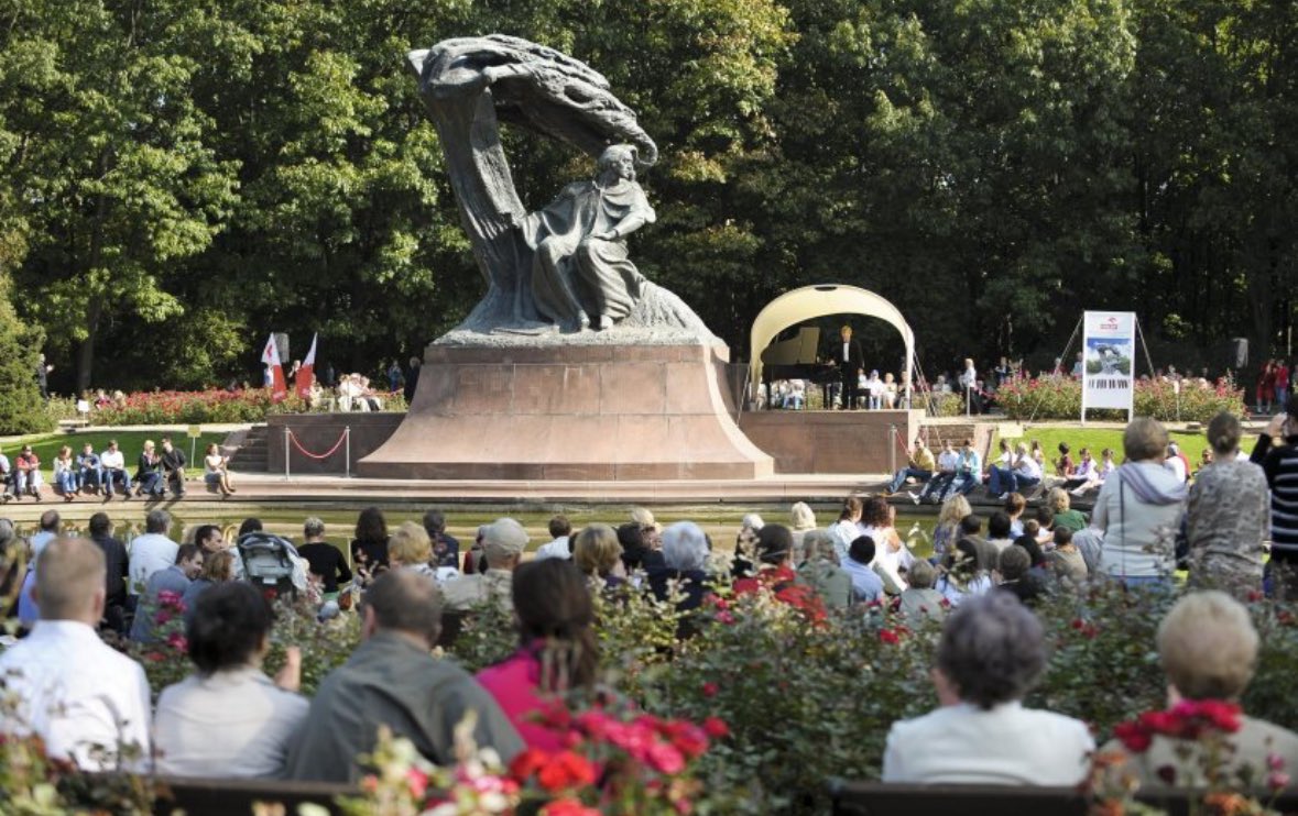 Wacław Szymanowski's monument to Chopin in the Royal Łazienki Park was unveiled on November 14, 1926. Regrettably, this monument, the first (or possibly the second, depending on sources) in the park following the Ignacy Mościcki monument, was destroyed by the Germans as was much