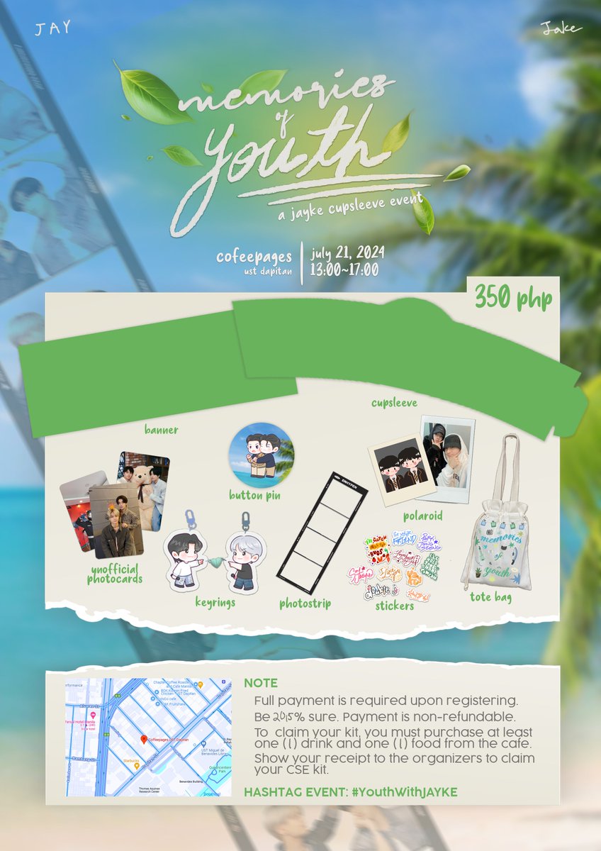From first glances to forever, their journey began with the spark of youthful love.

Come and meet your friends in the most anticipated JAYKE event this year! 🌴🌊

Reg form: tinyurl.com/YouthWithJAYKE

NOTE: We are only opening limited slots for this event.

#YouthWithJAYKE 🐈‍⬛🦮