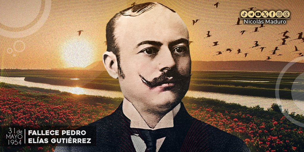 A 70 años de su fallecimiento, recordamos al ilustre compositor y músico venezolano, Pedro Elías Gutiérrez, artista de extraordinario talento, intuición y creatividad, coautor del 'Alma Llanera', canto eterno del Pueblo y símbolo de nuestra cultura e identidad nacional.