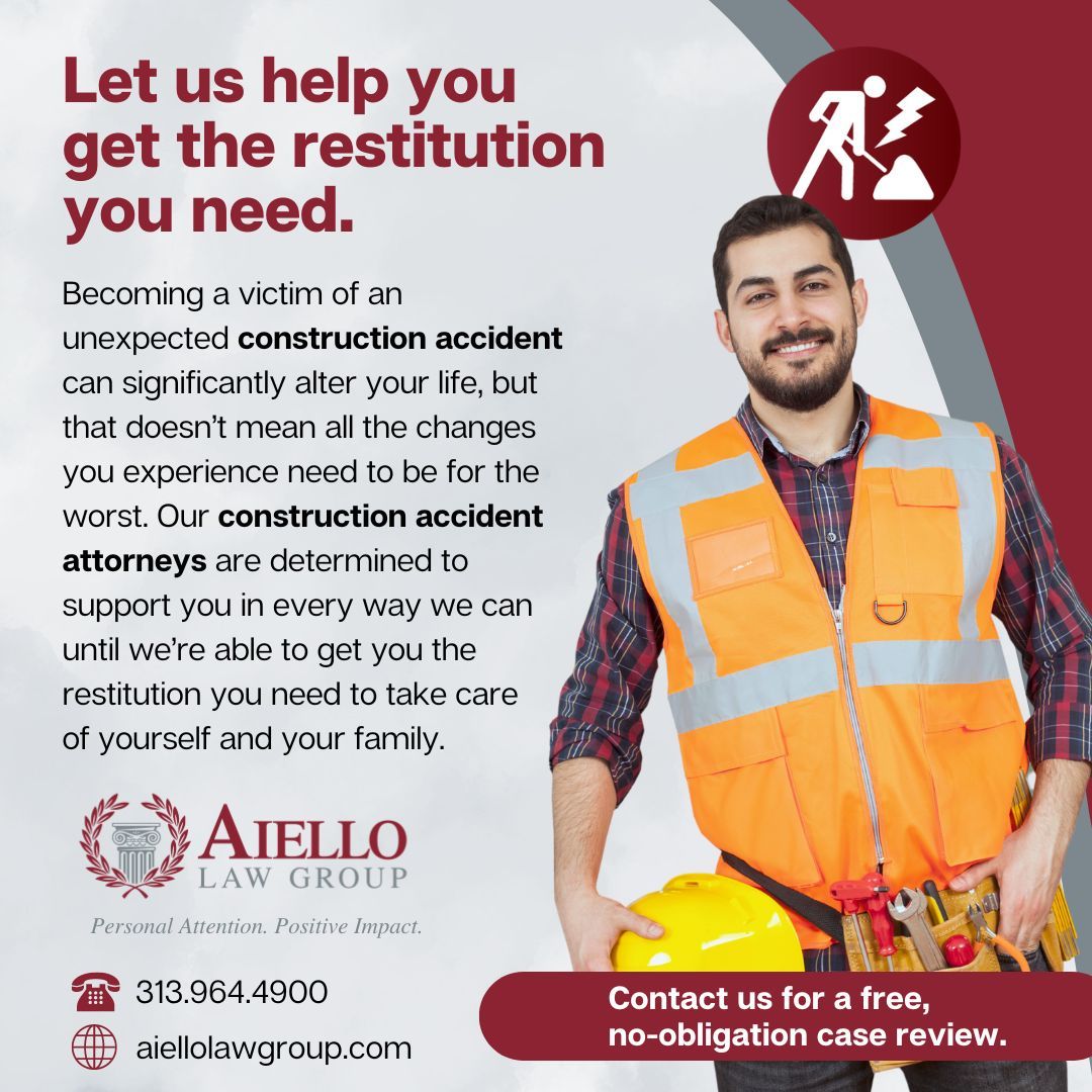 Our construction accident attorneys are determined to get you the restitution you need to take care of yourself and your family.

🔗bit.ly/3TRmkwA
.
.
.
#aiellolawgroup #legalhelp #constructionaccident #personalinjury #injurylaw #accidentlawyer #knowyourrights