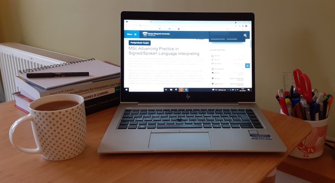 Applications are still open for our online multinational MSc Advancing Practice in Signed/Spoken Language Interpreting shorturl.at/lyGKZ and for our Healthcare Interpreting module which is running in September.