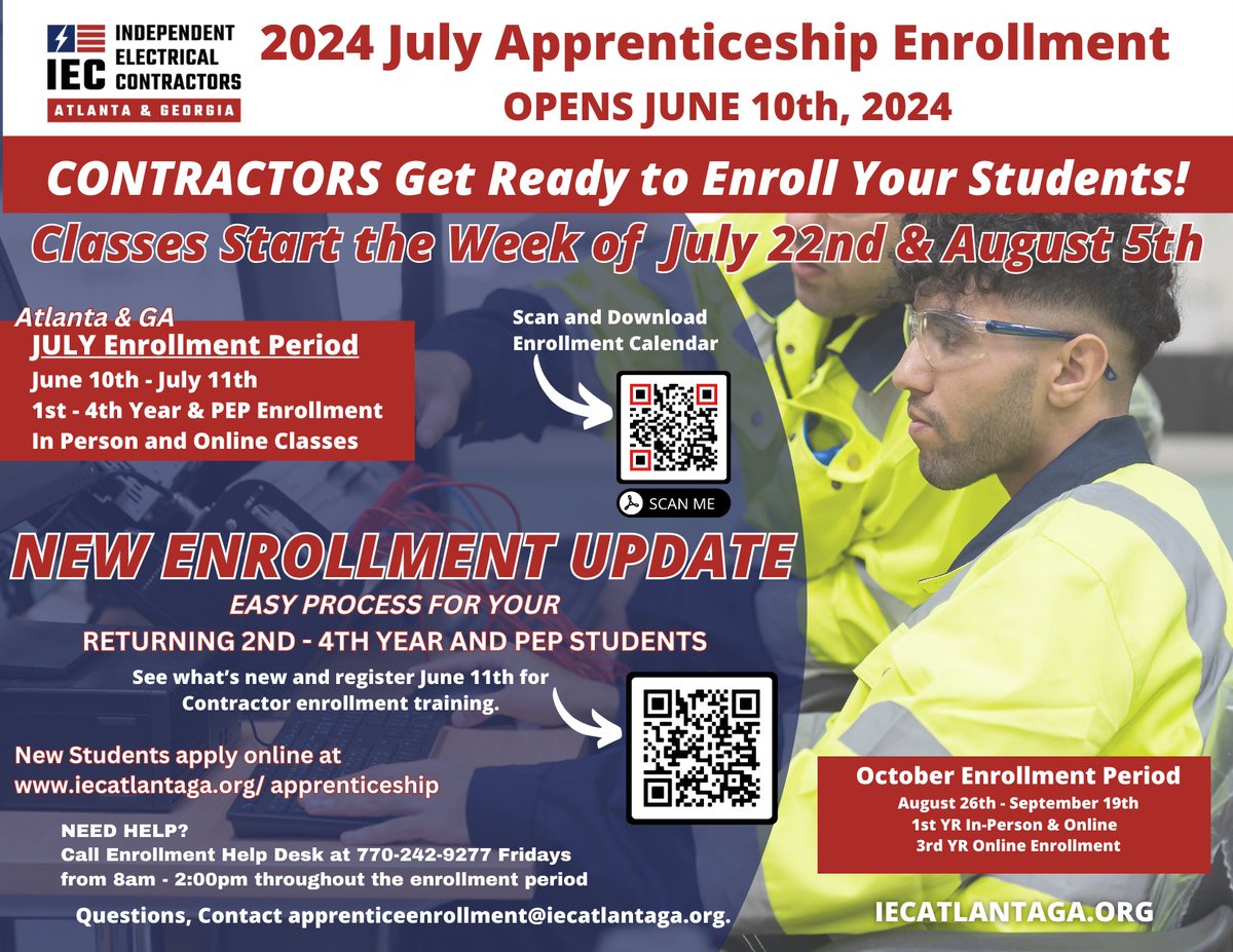 Apprenticeship Enrollment begins June 10th! IEC contractors get ready to train your workers!fb.me/e/1AzF1ow31