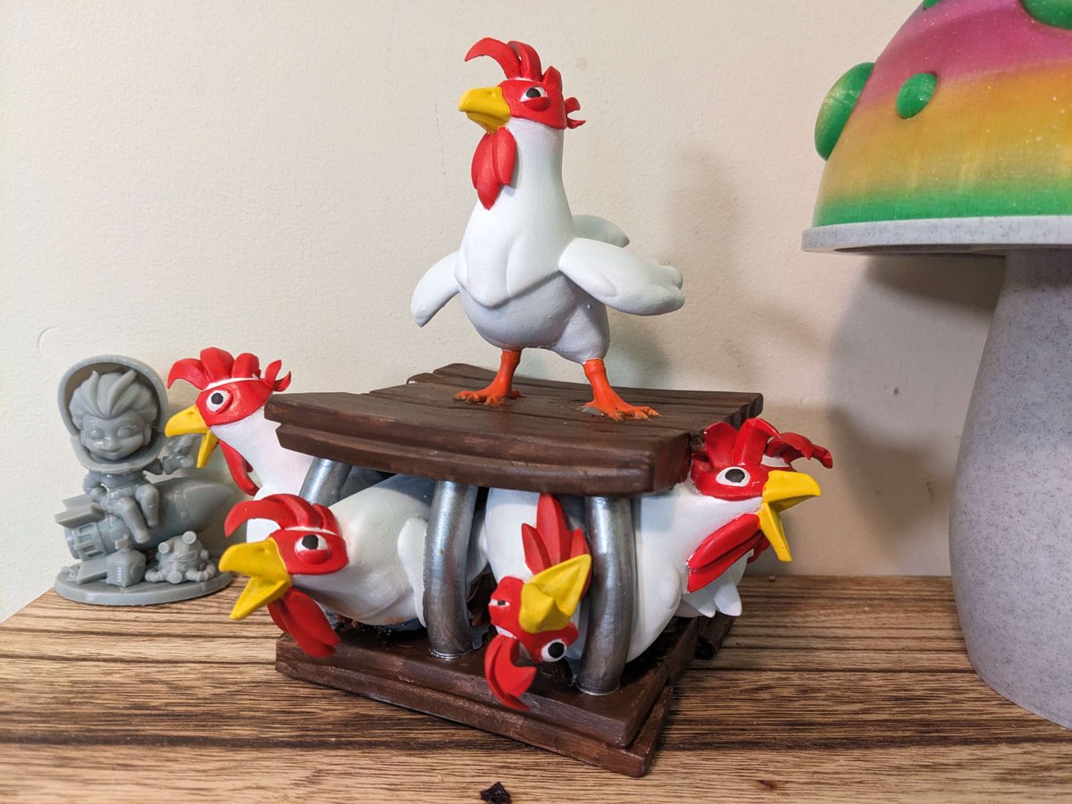 RAIDS ARE COMING 
#giveaway time. Enter to win this #WarcraftRumble Angry Chicken fingers hand painted by me, not a painter sorry :P
To enter
♥️ Like
🔄Repost
📢 Comment your fav Chicken Breed 

🍀 Follow/hang w me on twitch if you pity me.
twitch.tv/missbowers