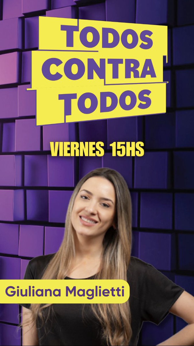 ahora_play's tweet image. 💥ATENCIÓN: #TodosContraTodos los viernes comienza a las 15 desde el canal de #AhoraPlay
🟣 Sumate junto a @GiuliMaglietti 🟣