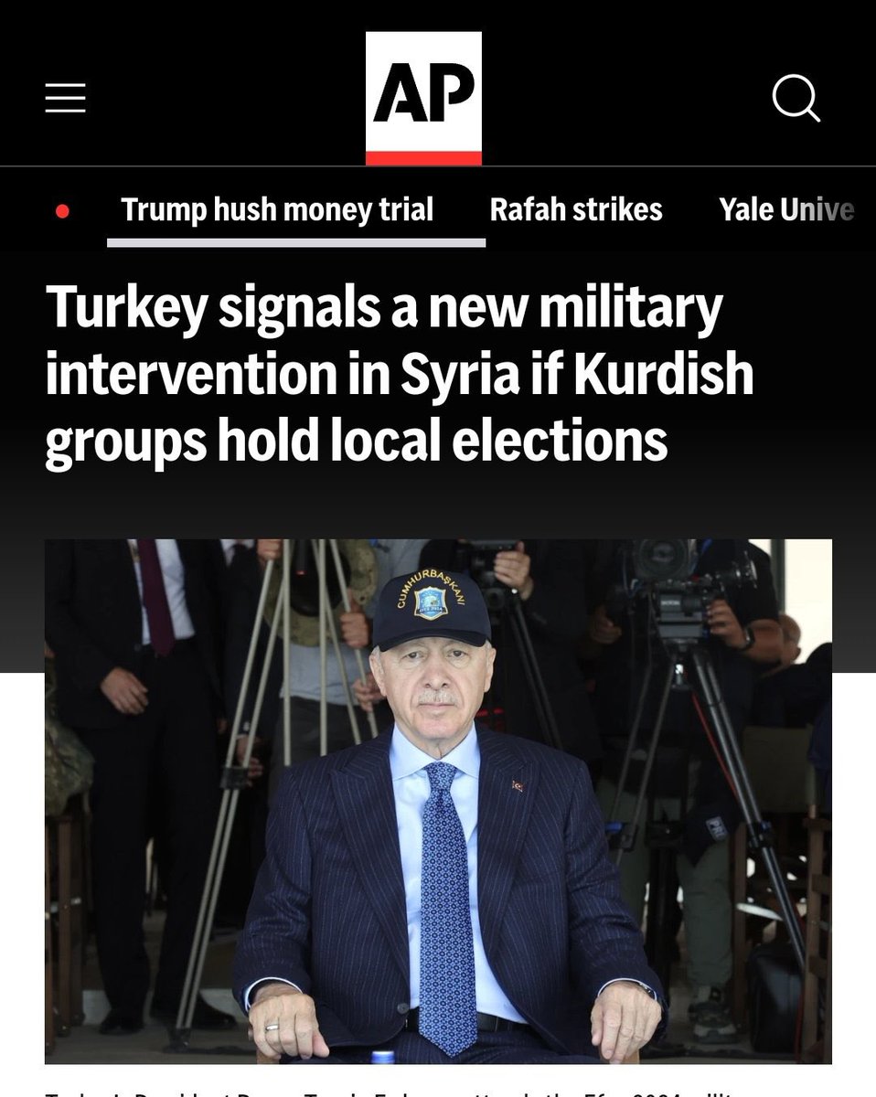 The Devil of the Muslim Brotherhood Recep Tayyip Erdogan threatens the Kurds with military intervention if elections are held in the areas of northeastern Syria  western Kurdistan, which are controlled by the Syrian Democratic Forces, a partner of the international coalition in