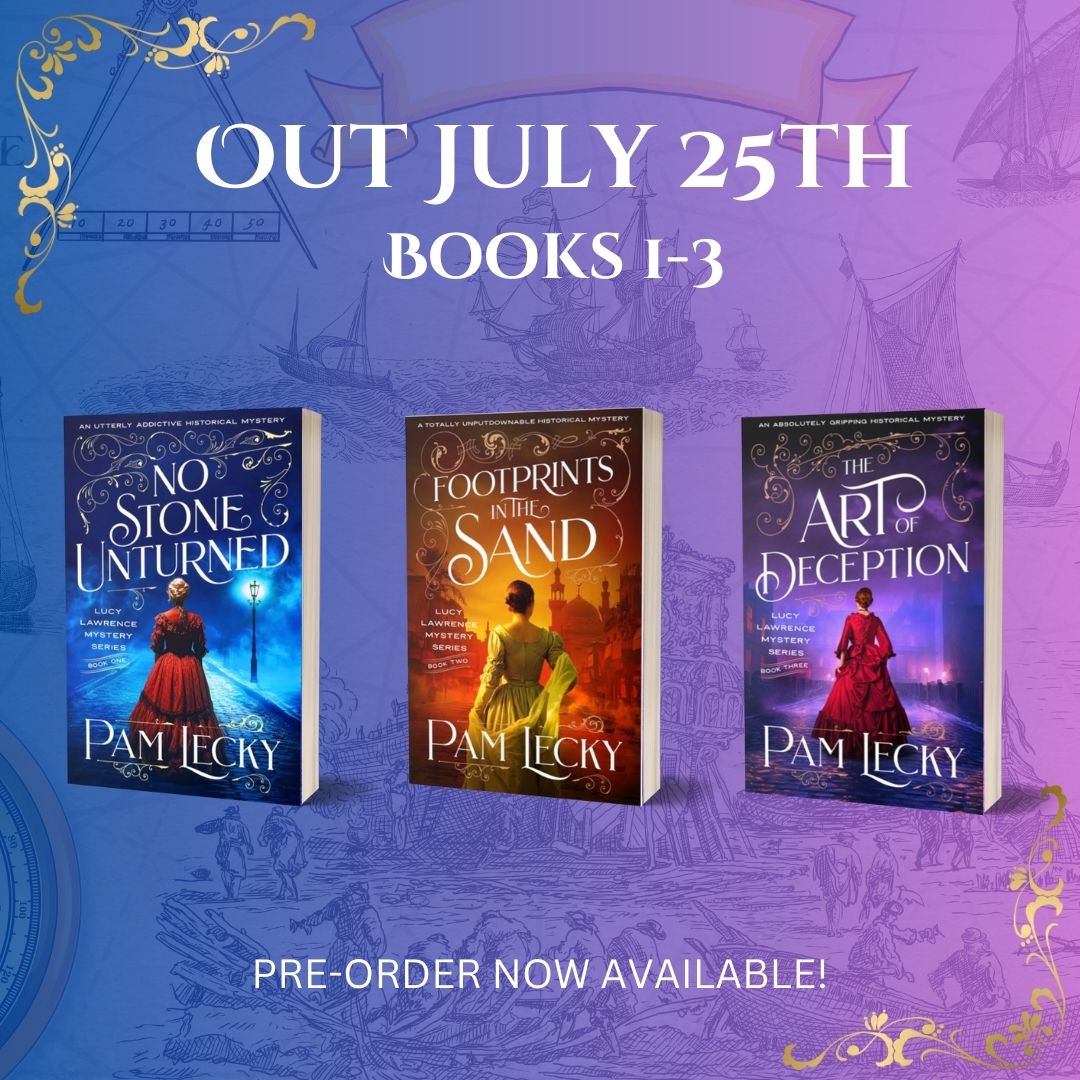 Cover Reveal Day! The Lucy Lawrence Mystery Series Books 1-3 Pre-Order Now Available! Victorian Murder Mysteries No Stone Unturned: geni.us/715-al-aut-am Footprints in the Sand: geni.us/717-al-aut-am The Art of Deception: geni.us/719-al-aut-am