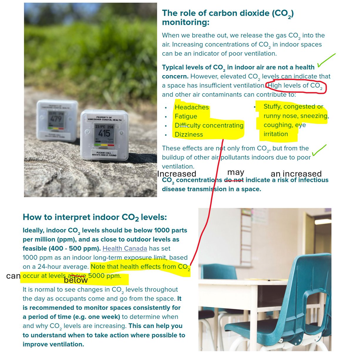 Vancouver Coastal Health has released an updated Ventilation and Indoor Air Quality resource for Schools and Childcare Facilities (vch.ca/en/document-li…) but their CO2 page needs some edits.