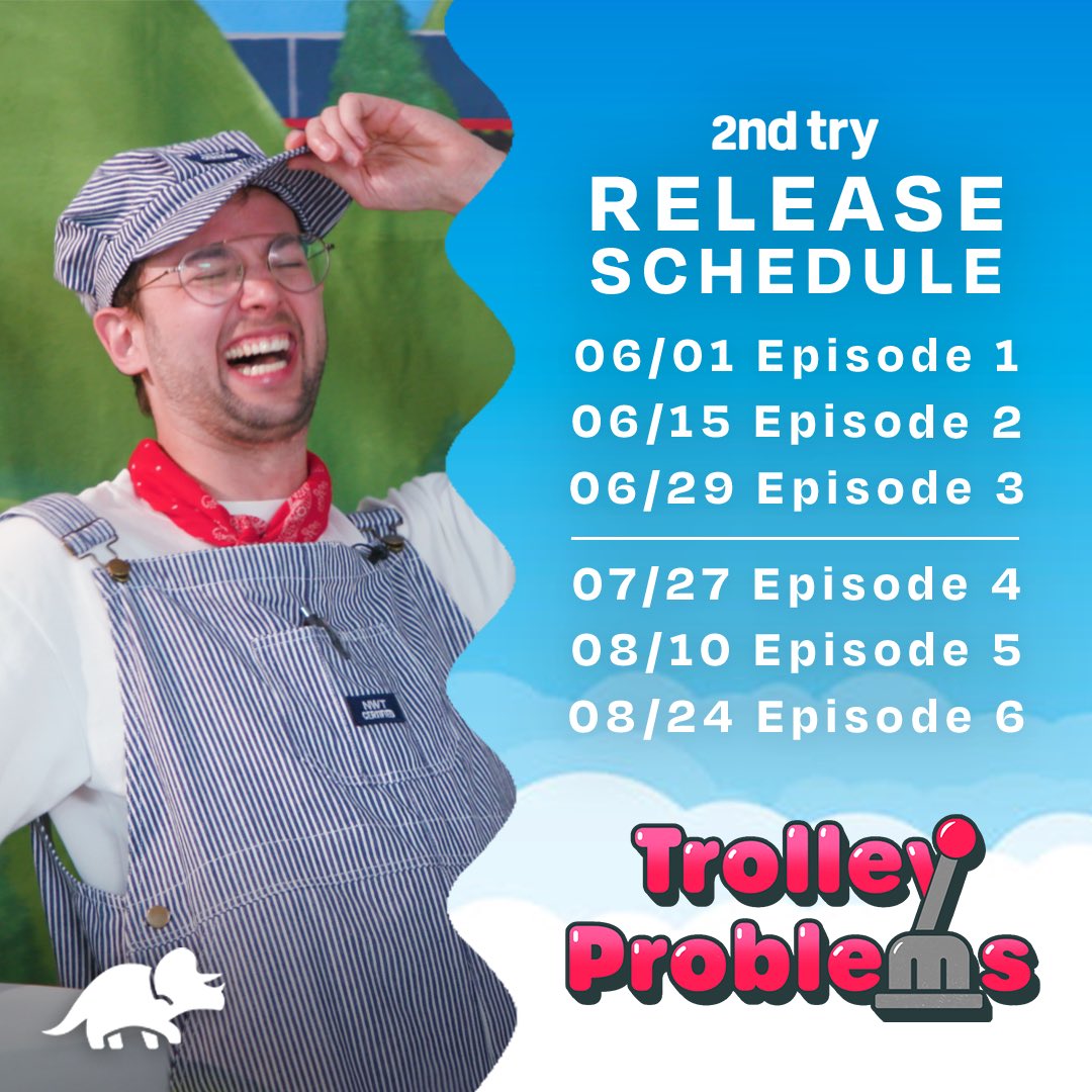 The series premiere of Trolley Problems starts tomorrow on 2nd try!🚂