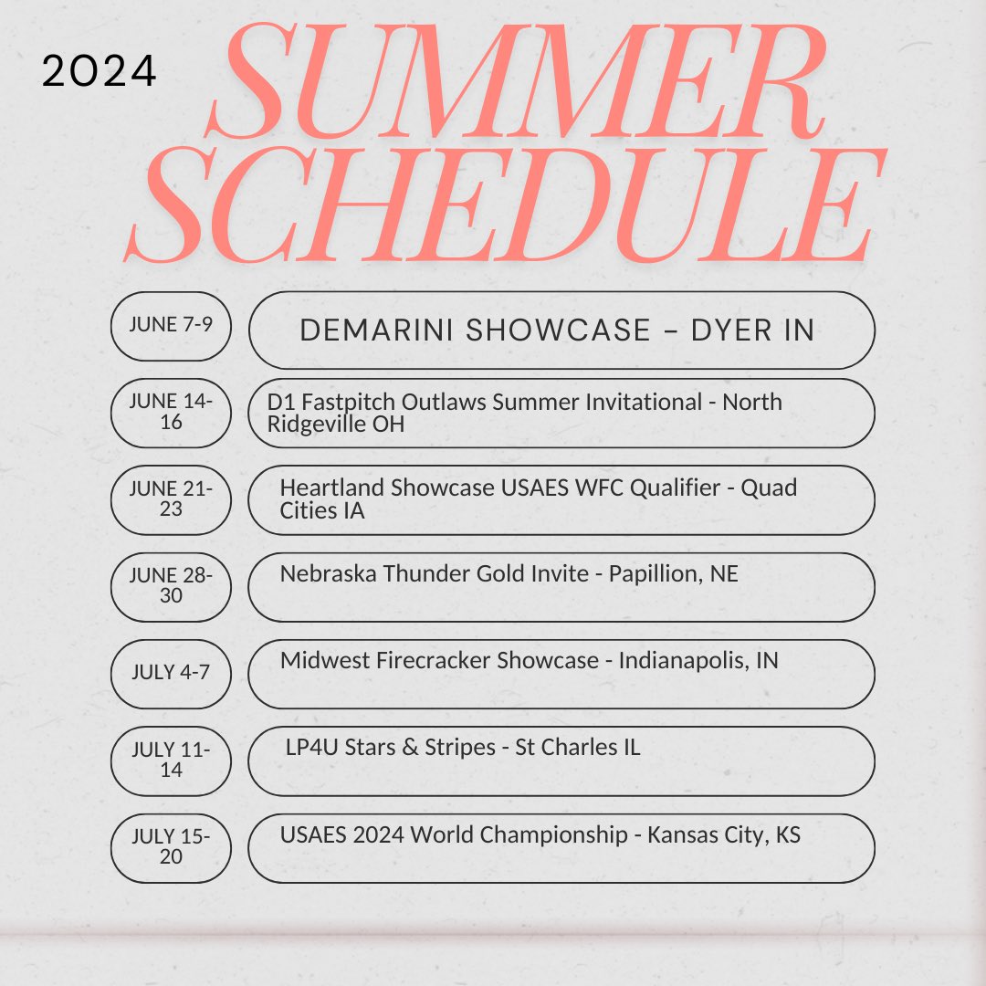 Illinois bombers 18u 2024 summer schedule
