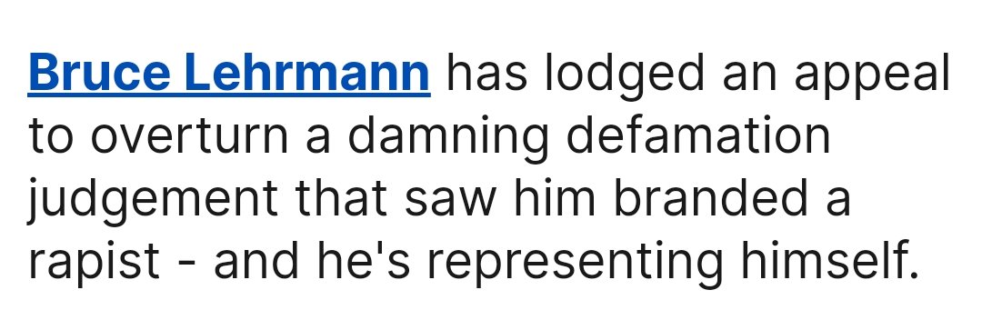 Because Bruce Lehrmann has done such a fantastic job of public self representation thus far.

He's still unemployable