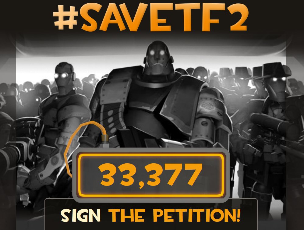 WeezyTF2's tweet photo. The email-sign in confirmation method has been a MASSIVE success so far. #FixTF2

We've doubled our petition signatures in just a single afternoon. Good prep for June 3rd.

sign here: https://t.co/KticMZSLS1 https://t.co/BQMvRBV3Z1