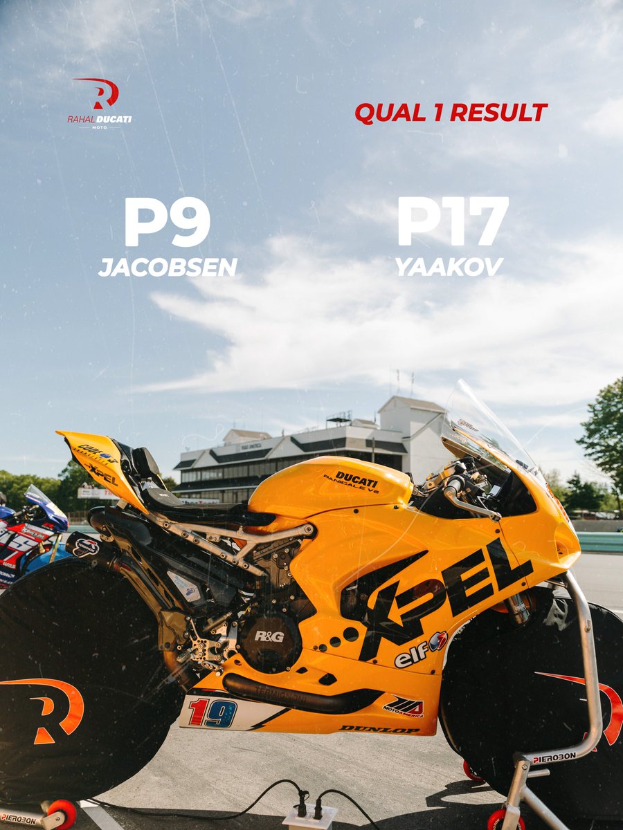 RahalDucatiMoto's tweet photo. Qualifying 1 Results. 👊

Although the session didn’t go exactly how we planned, our riders and crew feel confident in our setup and pace going into Race 1 tomorrow. 🔜

Watch Race 1 at 2:10pm EST on https://t.co/UF1yAue4HW!

#NewSportSamePassion https://t.co/s5dkhzyRS4