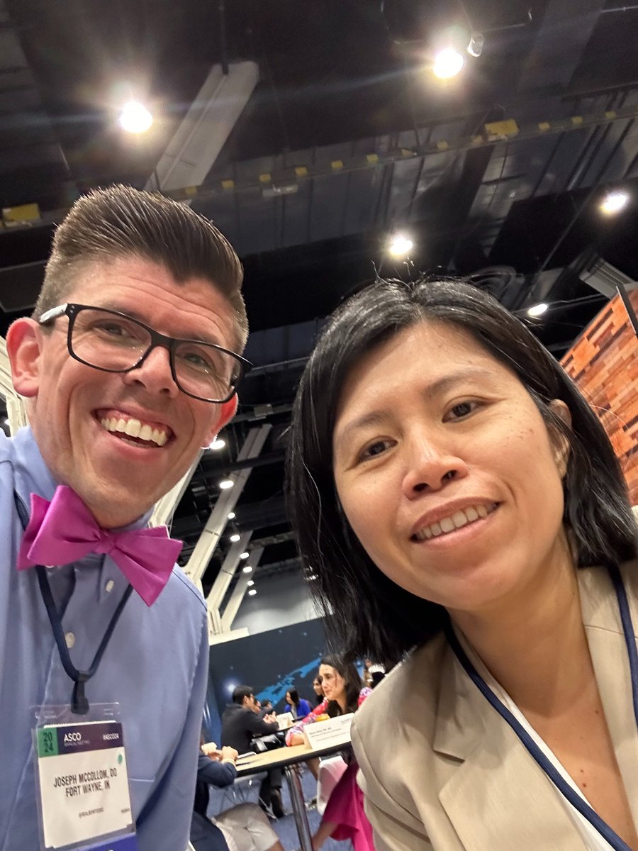 realbowtiedoc's tweet photo. A favorite #SuppOncSelfies📸 with luminary @MayCho_MD at @ASCOTECAG lounge. These 1-on-1 mentoring sessions are so cherished. Her wisdom "That queasy feeling you get is moving from a comfort to a growth mindset" So honored to have time at the table with her #ASCO24 #GIonc https://t.co/hQRmIj11a0