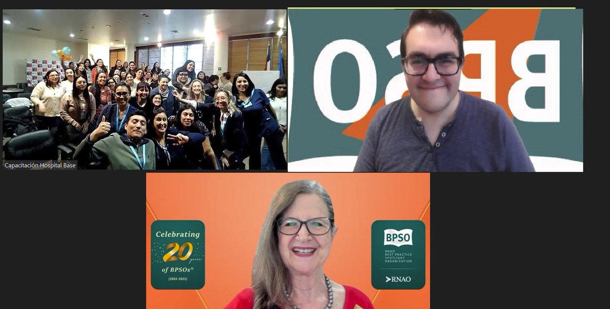 Happening Now: @RNAO CEO, Dr. @DorisGrinspun participates on @RNAO_HBSJO's #BPSO Champions  Training, asking them three questions: What did you learn? What did you like the most? and What can we do in a different way?