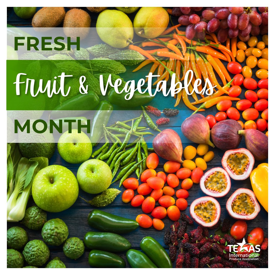 Happy #FreshFruitAndVegetablesMonth! 🍎🥦🍇🍓🥕  Celebrate the abundance of nature's goodness by adding a rainbow of #nutritious and flavorful #fruits and #veggies to your meals. There’s so much   deliciousness to explore!

#TIPA #TexasProduce #FreshProduce