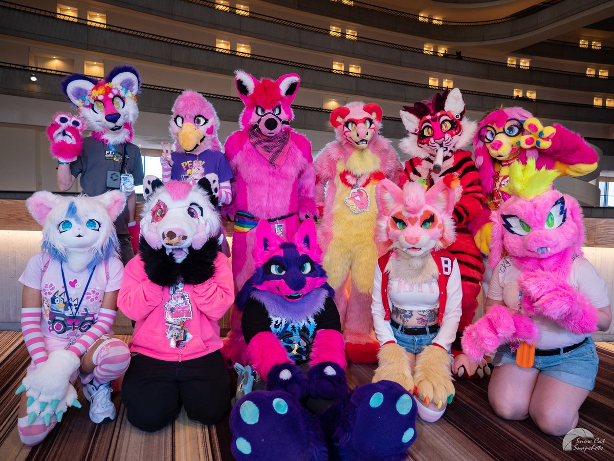 FurryPinkPics's tweet photo. The very first #PinkPic s were taken at FWA and Furlandia which both took place over the past month!
It was awesome to meet so many pink critters! 🩷🩷🩷
#FursuitFriday https://t.co/SYJNHou99s