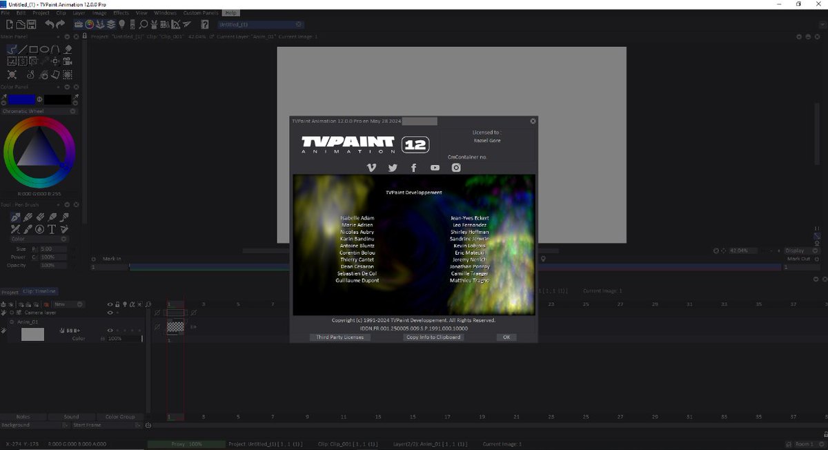 YGKrow's tweet image. I just upgraded to TVPaint 12. The folders option got me. 

Looking forward to more animation @TVPaint_Anim Also. Might I suggest an option to open a larger canvas for camera moves in the project view? If that's added or somebody makes a script for it, I will be through the moon!