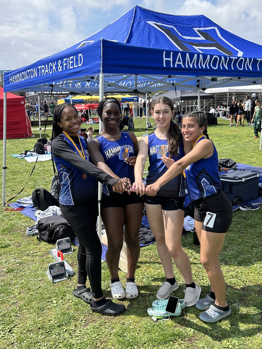 Hammonton XC & Track (@hhsgirlsxctrack) on Twitter photo The 4x100m is headed to STATES!!! The team of Lasyah Johnson, Rachel Nartey, Ilianna DeJesus, and Corinne Egan took 5th place at Sectionals, running a season-best time of 51.28! 🏅🏅🏅🏅 <a href="/HHSdevilsports/">Hammonton Blue Devils Athletics</a> The 4x100m is headed to STATES!!! The team of Lasyah Johnson, Rachel Nartey, Ilianna DeJesus, and Corinne Egan took 5th place at Sectionals, running a season-best time of 51.28! 🏅🏅🏅🏅 <a href="/HHSdevilsports/">Hammonton Blue Devils Athletics</a>