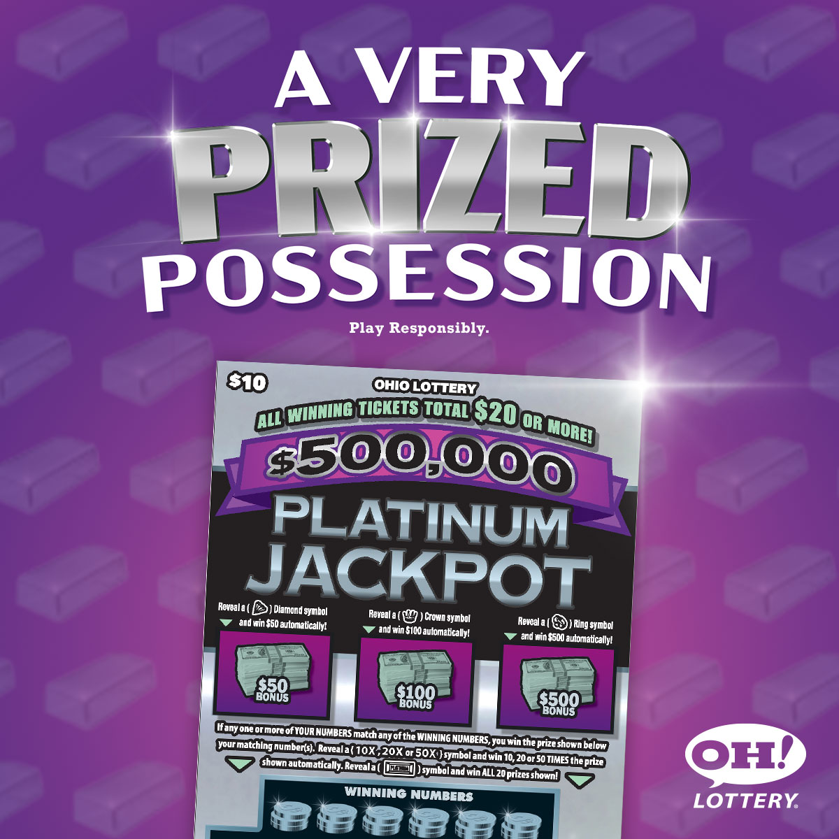 OHLottery's tweet image. This prized possession is nice to have but even better to play! 

#OHLottery #ScratchOff