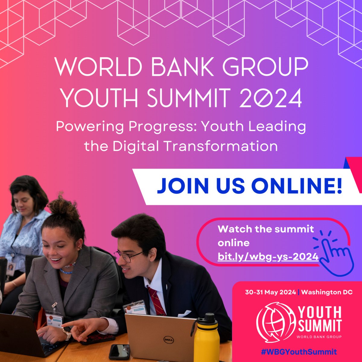 📢Calling all youth aged 18-35! The @WorldBank Group Youth Summit 2024 is your chance to engage with innovators and changemakers driving digital progress. 📅Join us online on May 30-31: wrld.bg/yXpZ50RTYKq #WBGYouthSummit